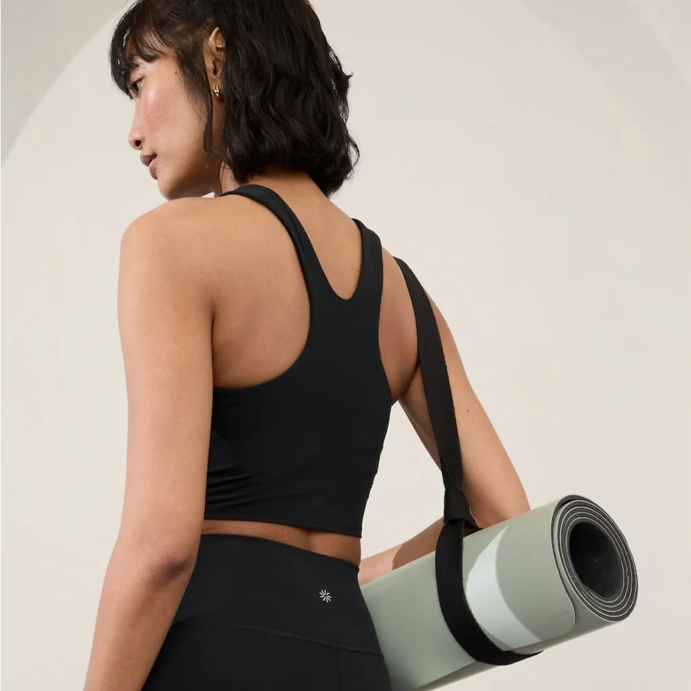 Athleta CONSCIOUS CROP BRA A-C BLACK SIZE MEDIUM - Picture 2 of 5